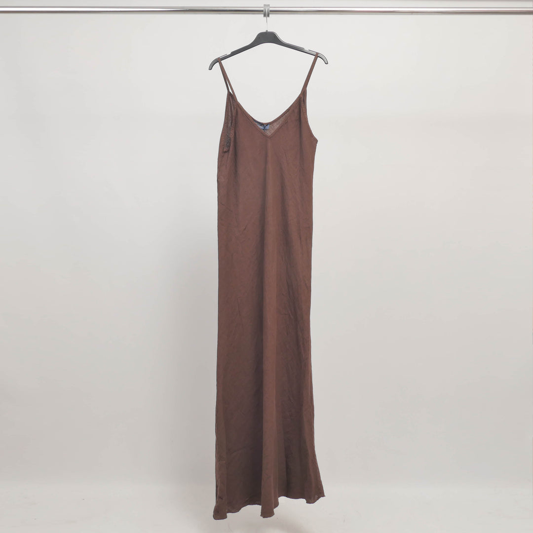 Robe longue en lin à fines bretelles TDM35225