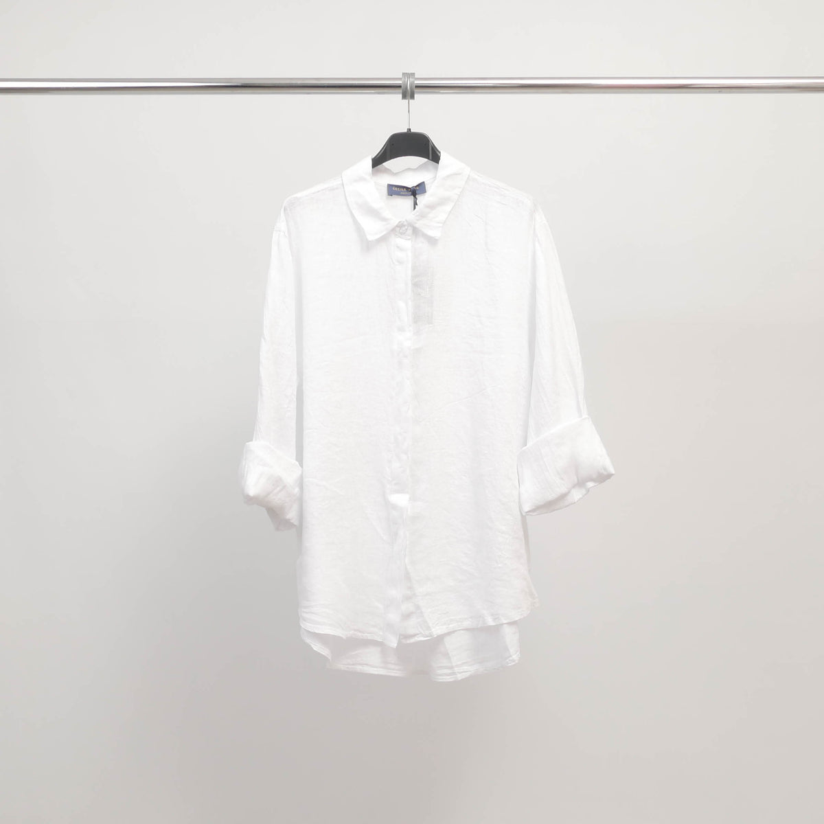 Linen shirt with roll up sleeves tdm50320l