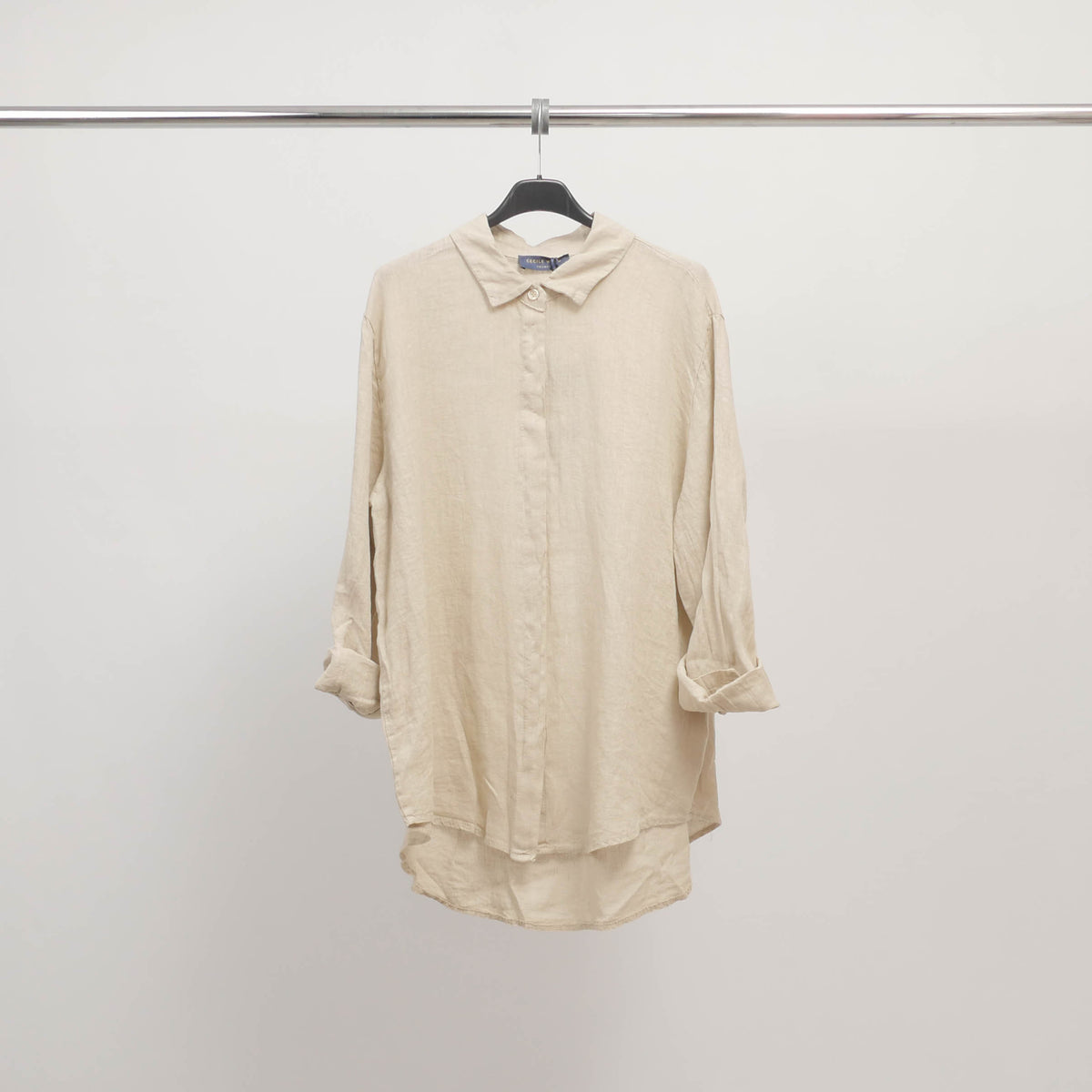 Linen shirt with roll up sleeves tdm50320l
