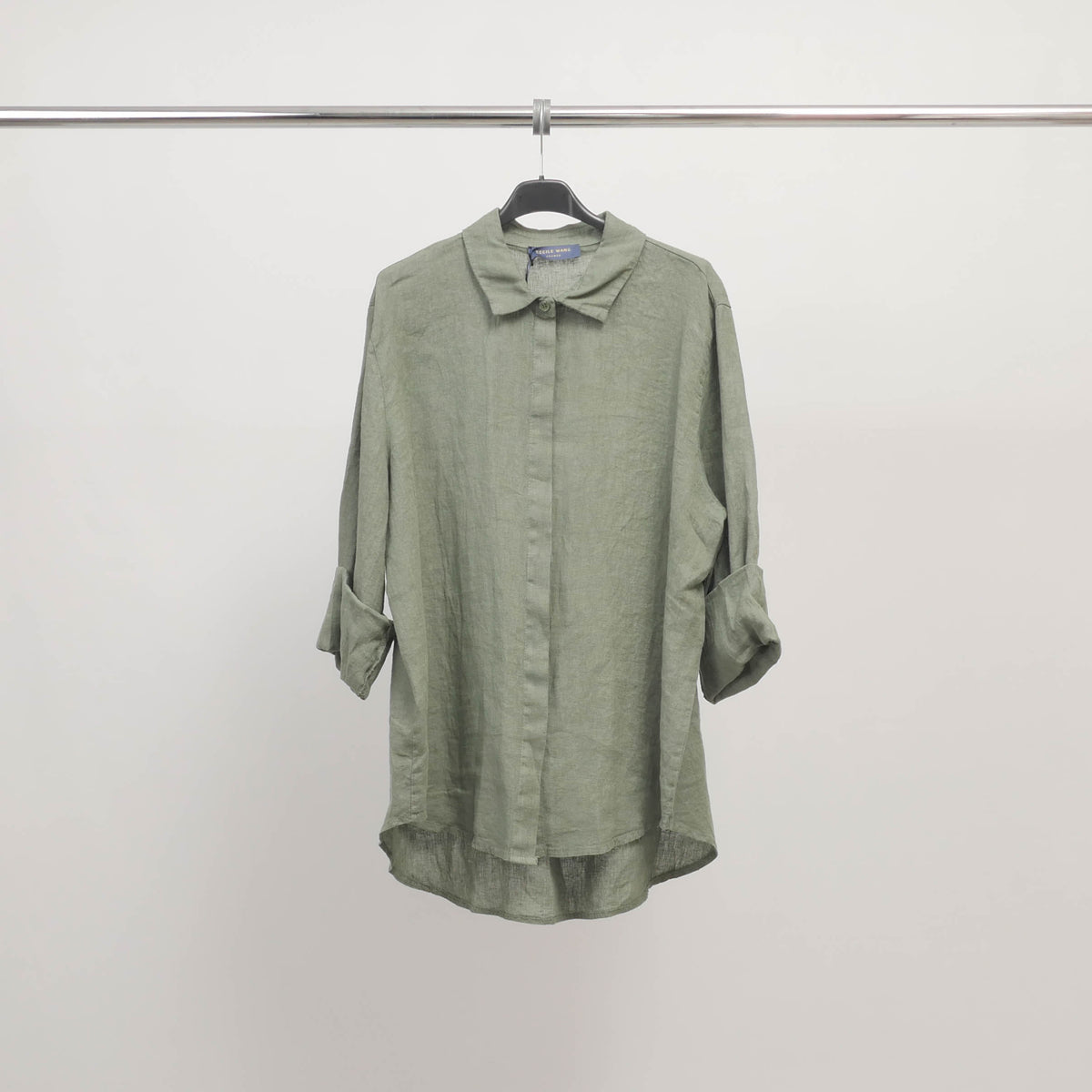 Linen shirt with roll up sleeves tdm50320l