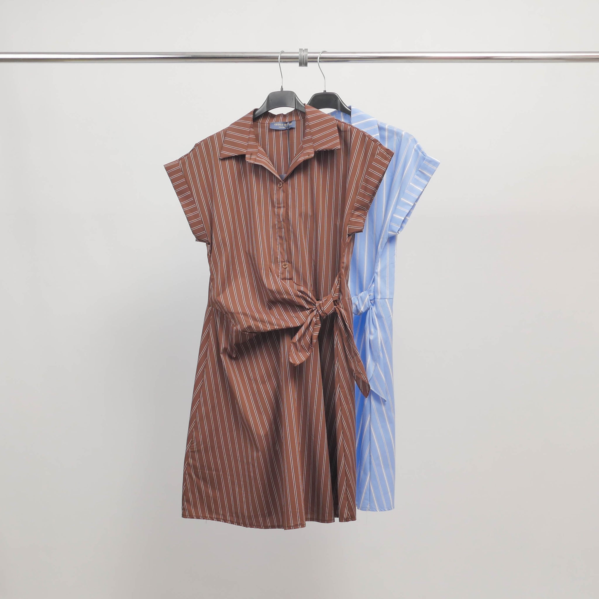 Robe chemise rayée ceinturée TDM36825