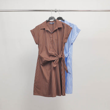 Robe chemise rayée ceinturée TDM36825