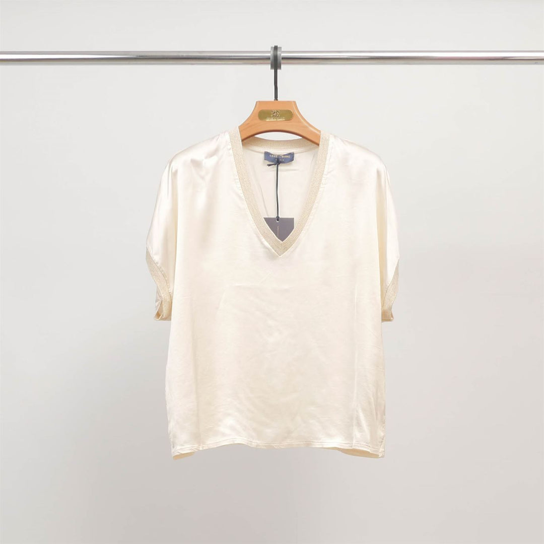 V-neck tunic in flowing satin – DB14360