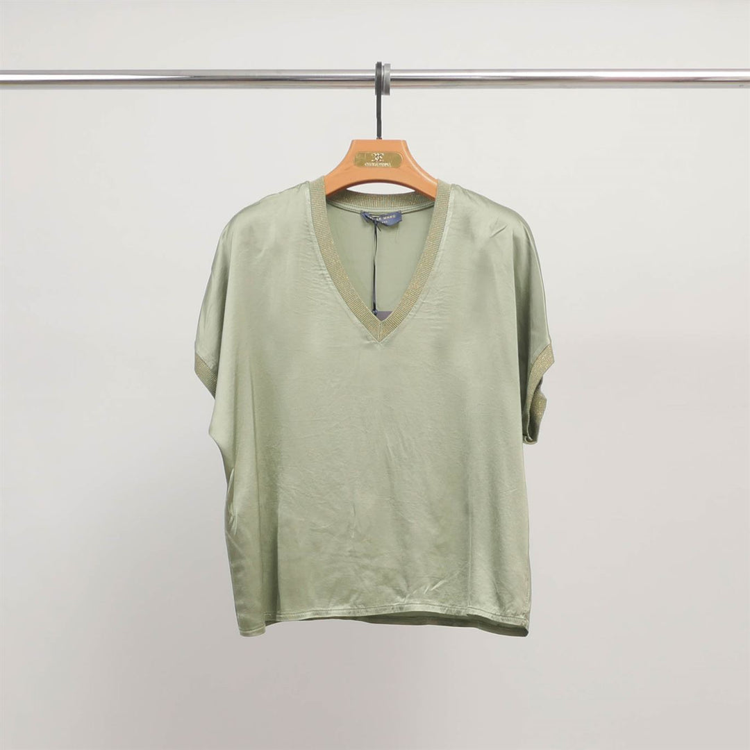 V-neck tunic in flowing satin – DB14360