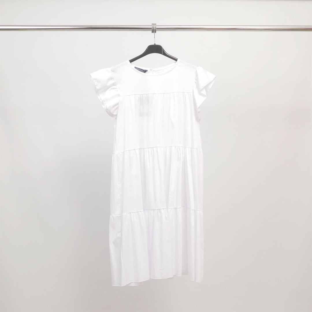 Robe à volants manches papillon en coton léger  TDM39925