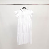 Lightweight cotton ruffled dress with butterfly sleeves TDM39925