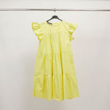 Lightweight cotton ruffled dress with butterfly sleeves TDM39925