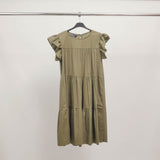 Lightweight cotton ruffled dress with butterfly sleeves TDM39925