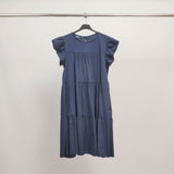Lightweight cotton ruffled dress with butterfly sleeves TDM39925
