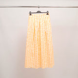 Striped pleated midi skirt in neon cotton TDM19323-8