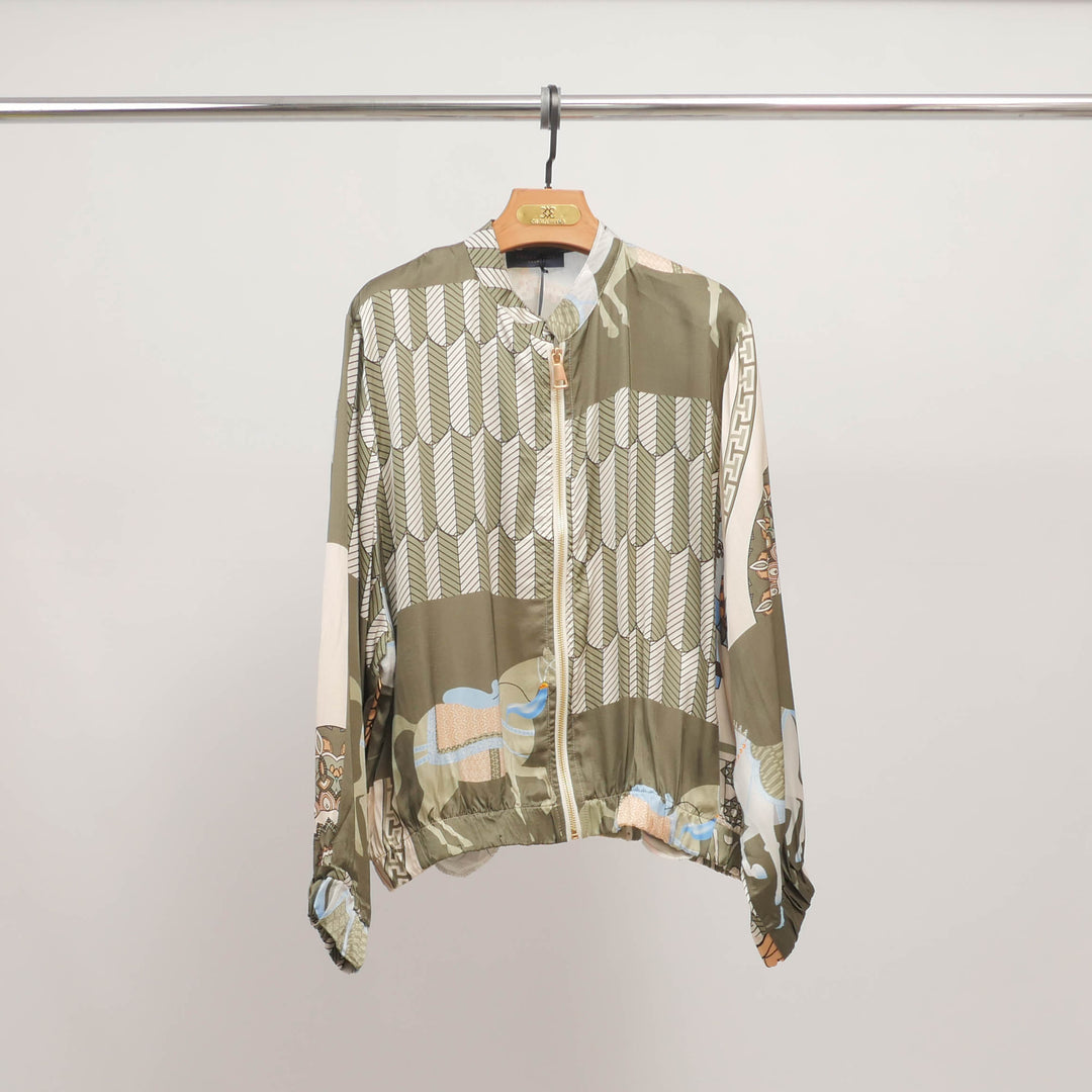 Horse print viscose silk jacket KD8772VS-2