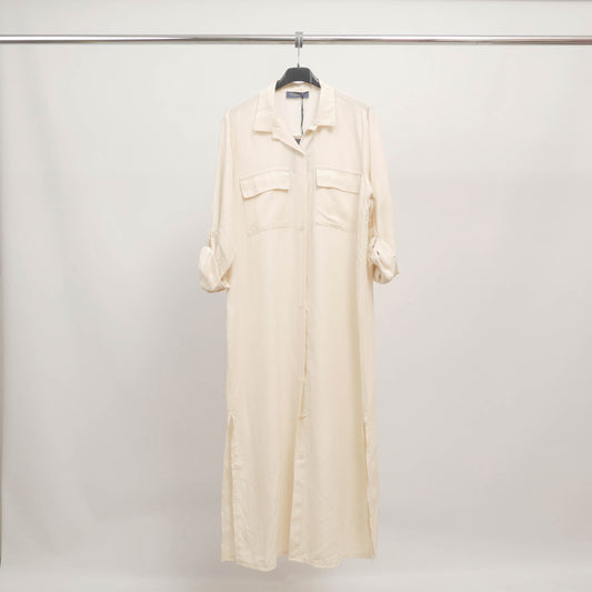 Robe chemise longue à poches poitrine  TDM1112