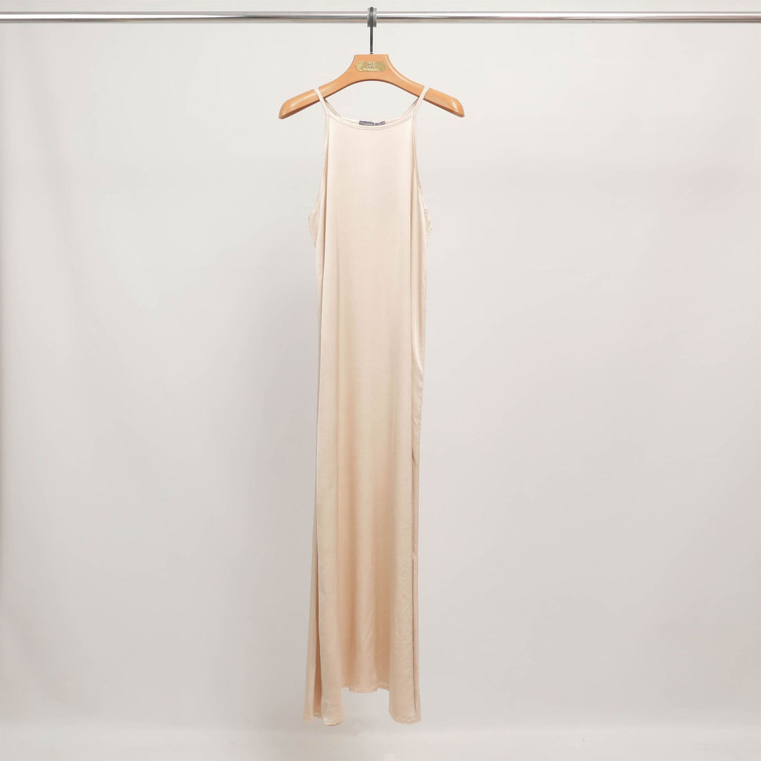 Long viscose dress with thin straps DB13772VS