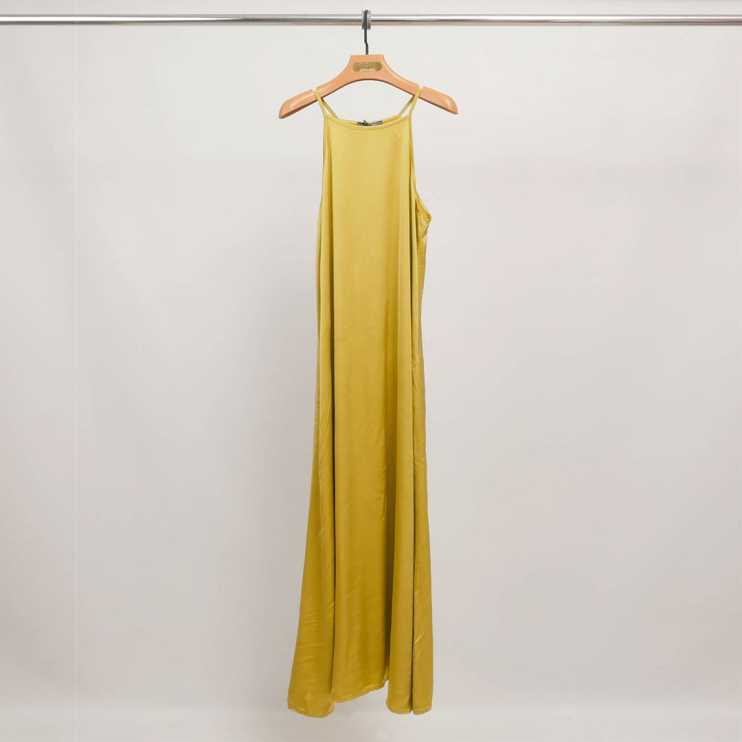 Long viscose dress with thin straps DB13772VS