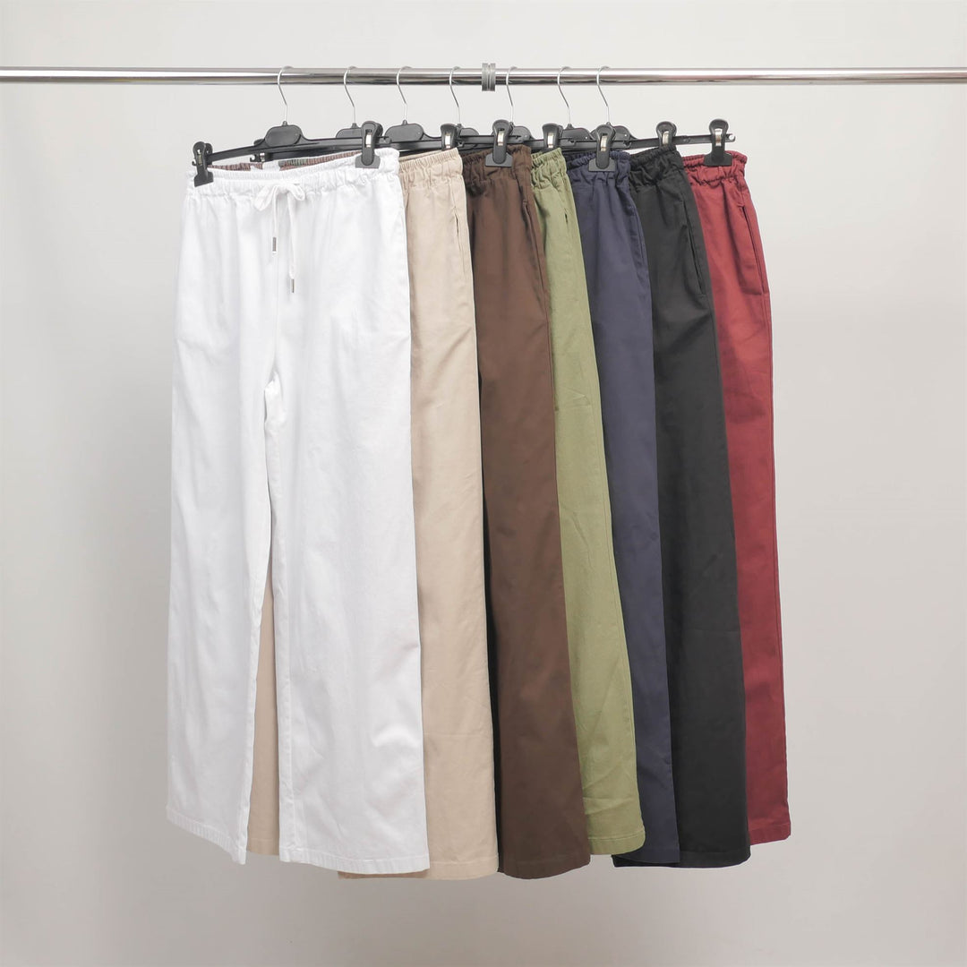 Straight-leg stretch cotton trousers CVA825149