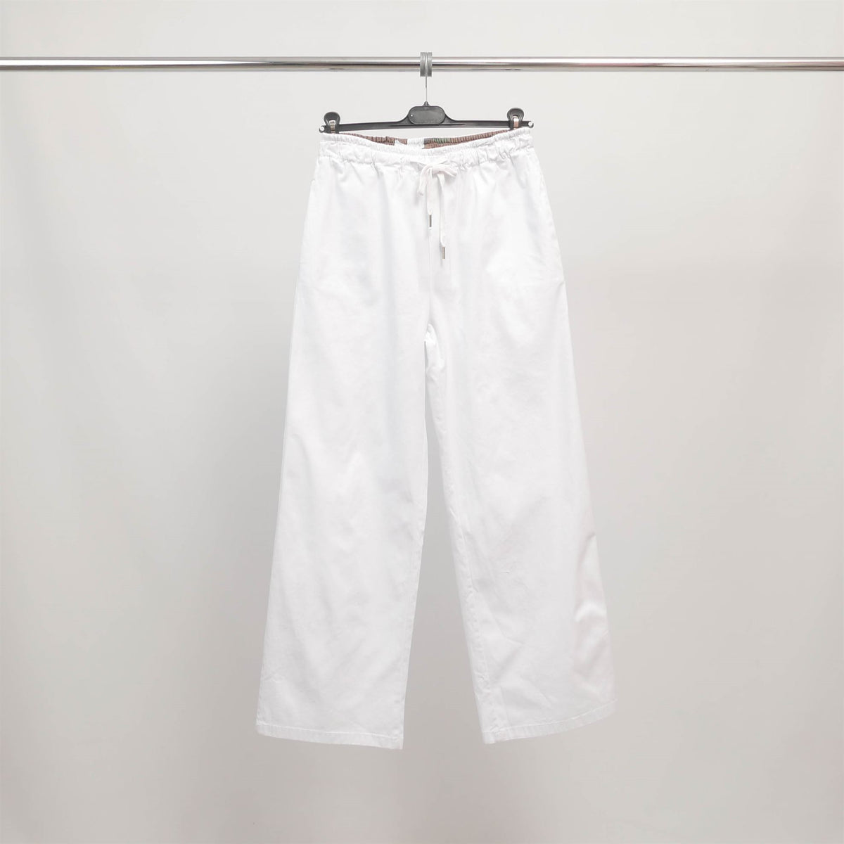 Straight leg stretch cotton trousers cva825149