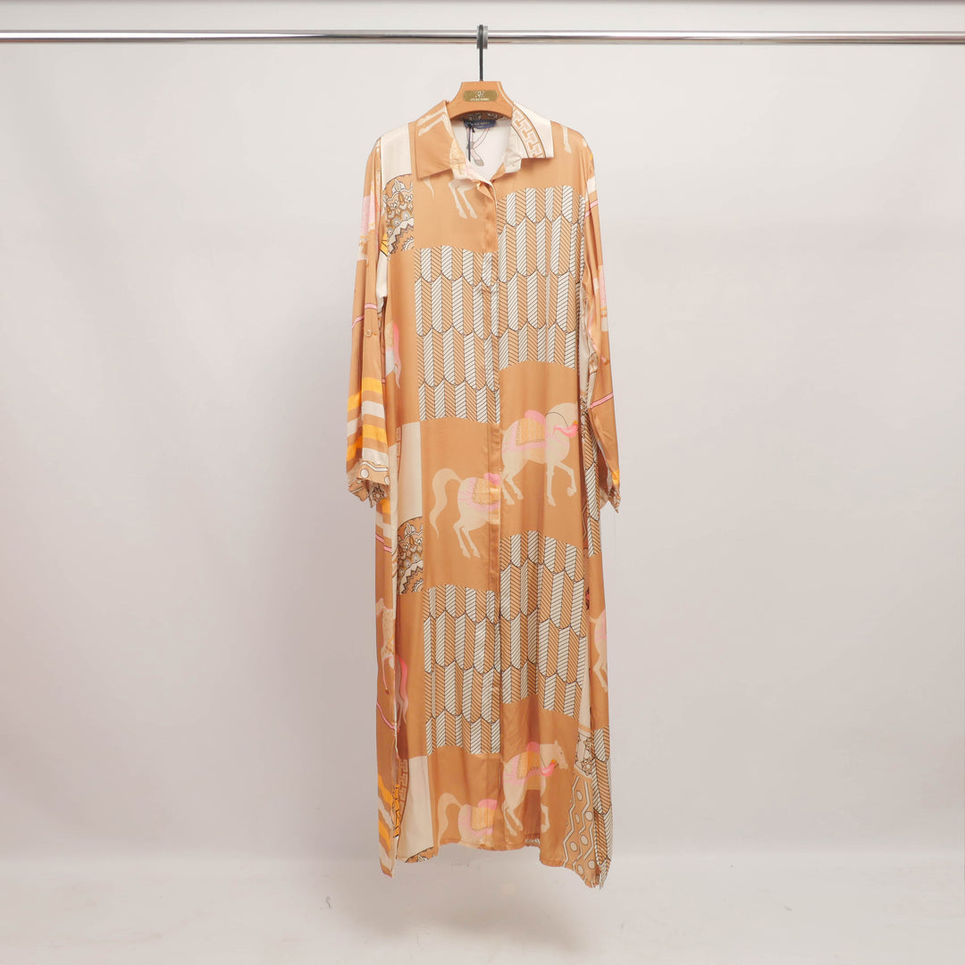 Long dress with horse print KD6255VS-8