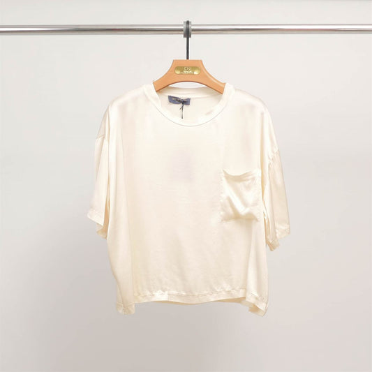 T-shirt ample en viscose avec poche poitrine DB14486