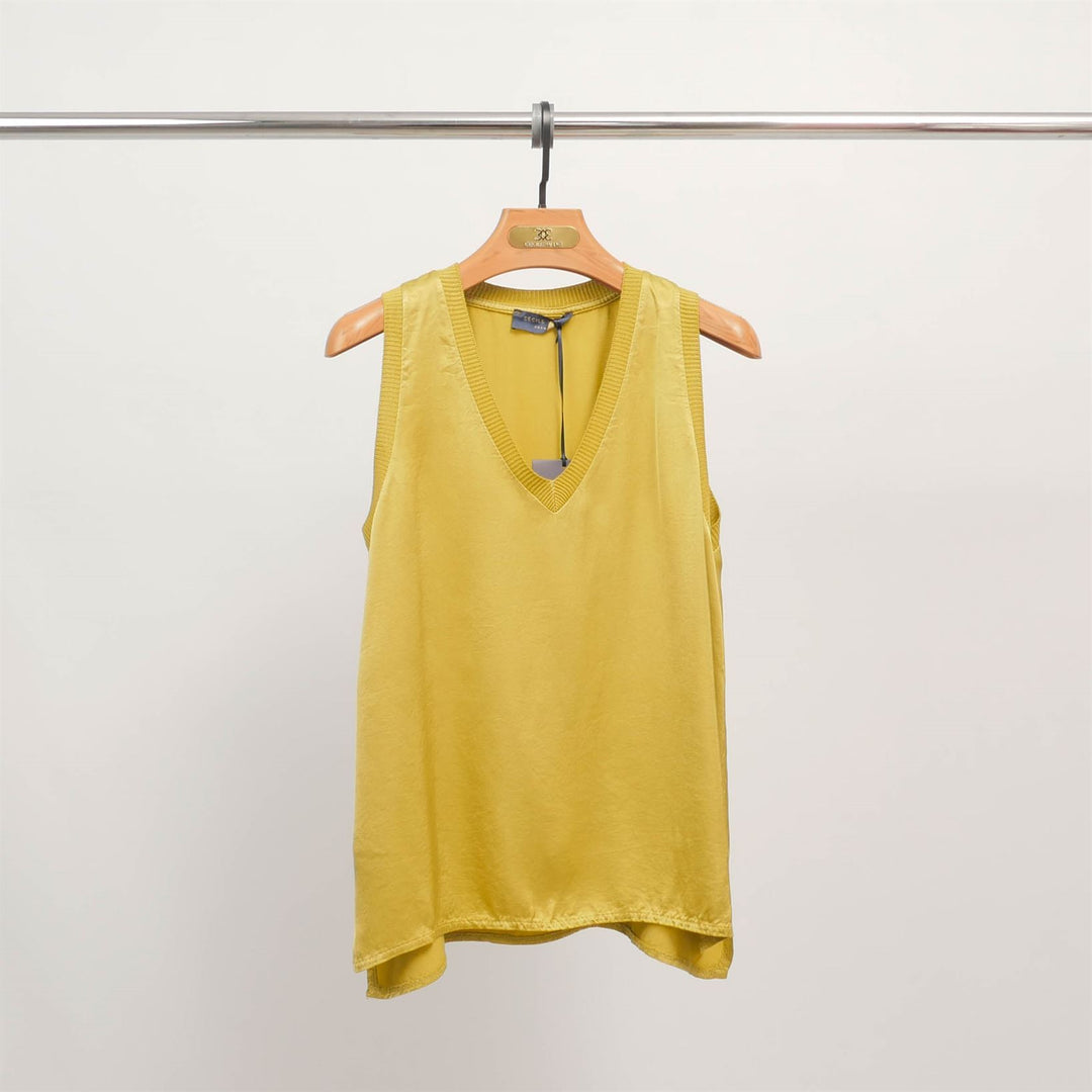 V-neck tank top in fluid viscose DB14446VS