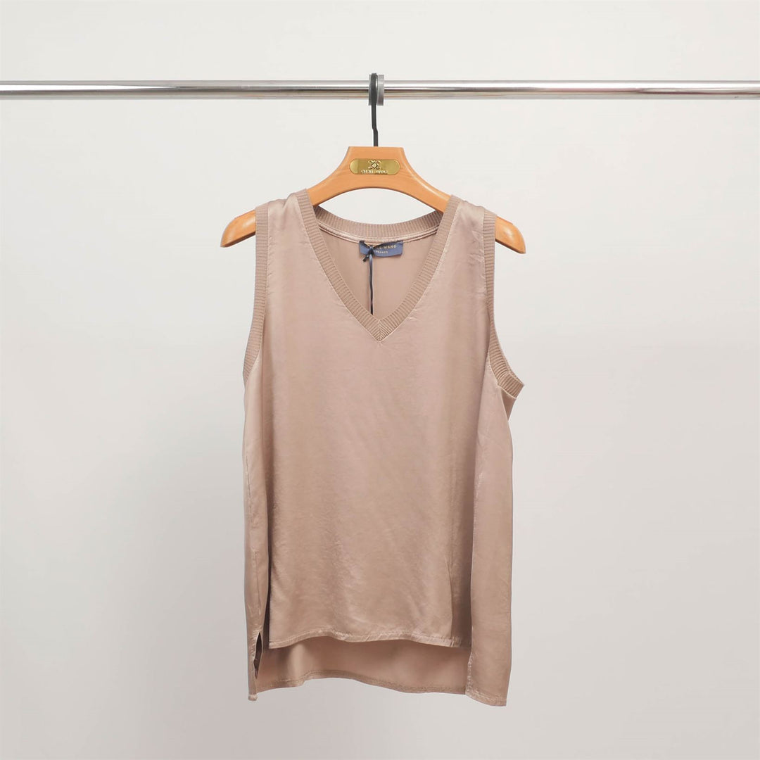 V-neck tank top in fluid viscose DB14446VS