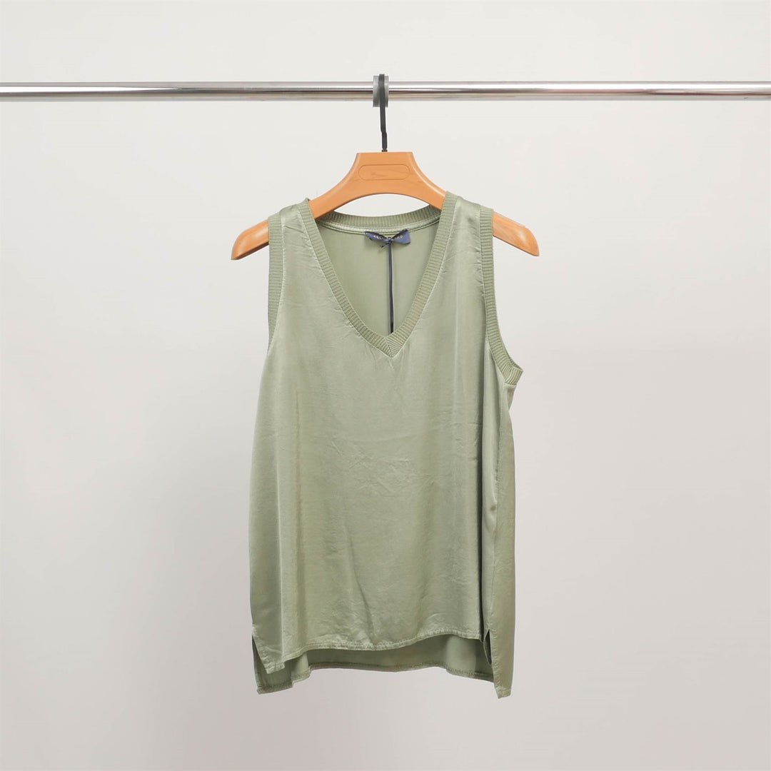 V-neck tank top in fluid viscose DB14446VS