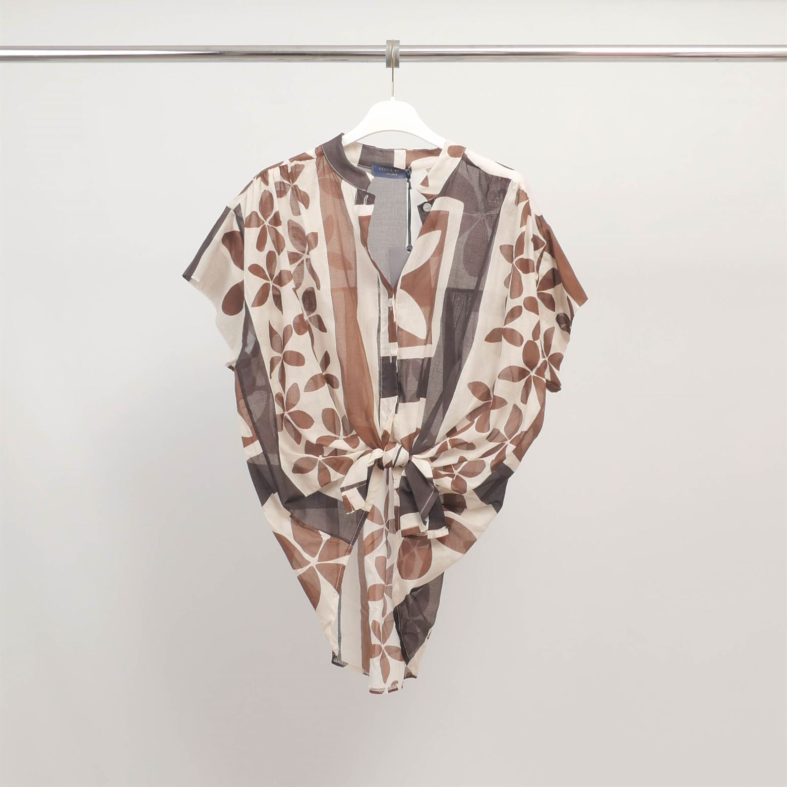 Chemise imprimée à nouer en coton léger  BCR02287-2