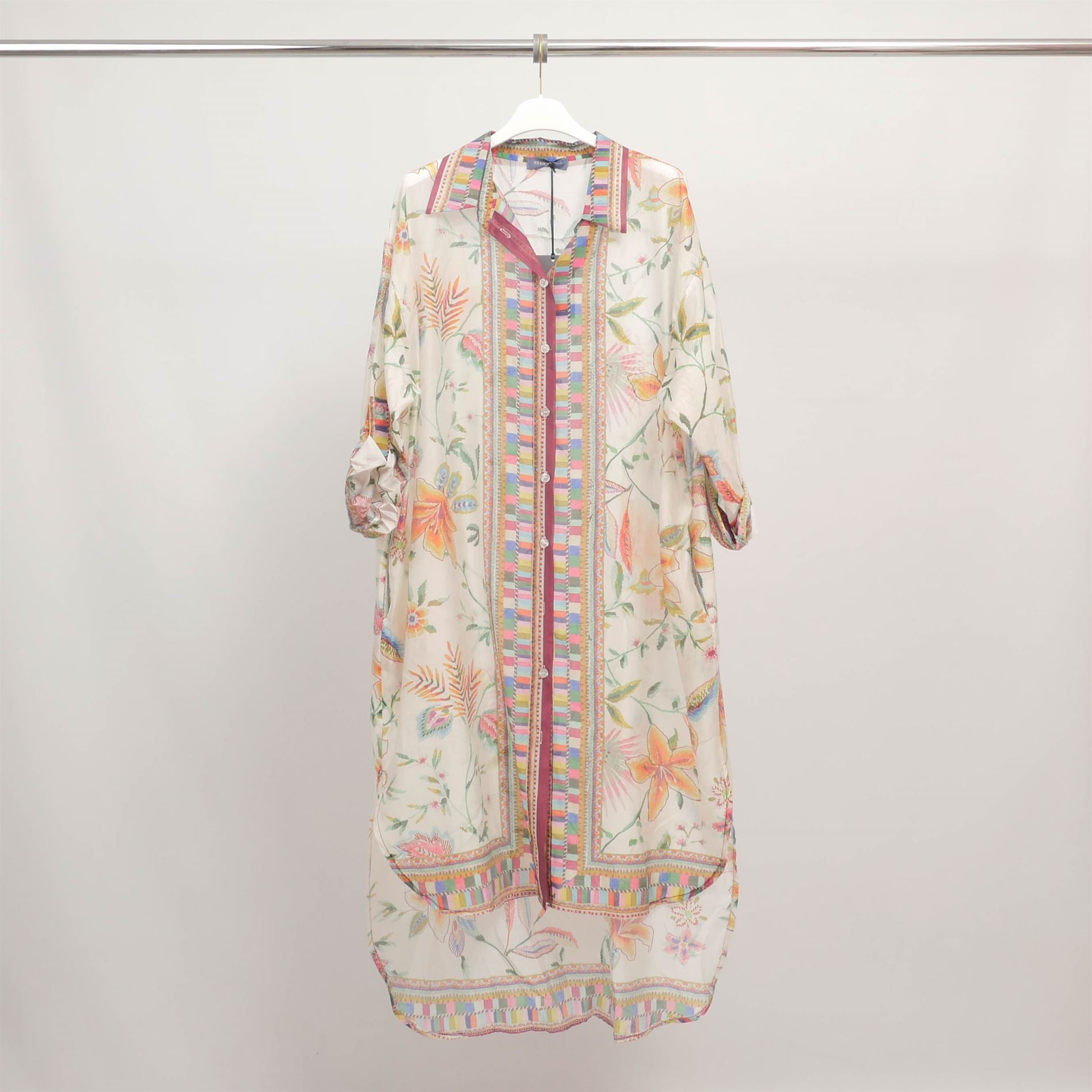 Robe chemise imprimée en lyocell fluide  BCR01166-2