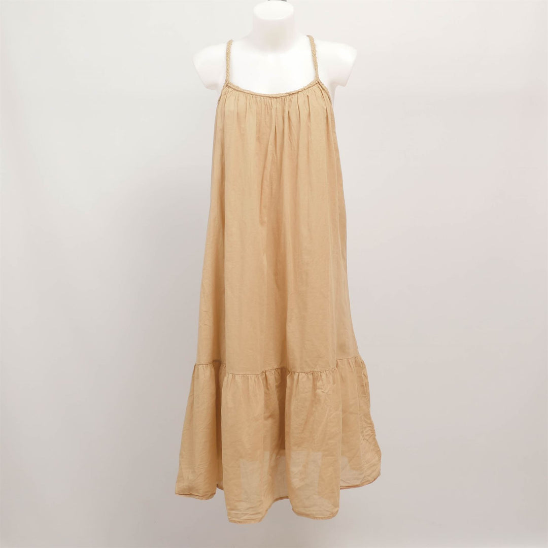 Robe bohème à bretelles tressées et volant bas – BCG01098