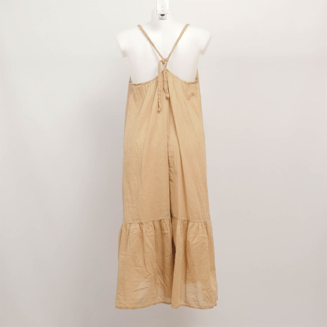 Robe bohème à bretelles tressées et volant bas – BCG01098