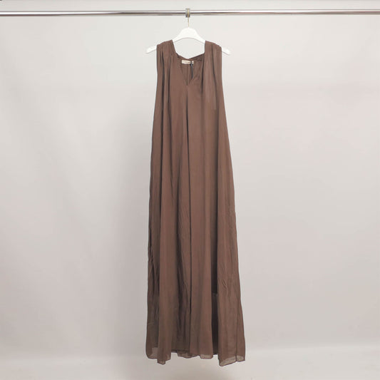 Robe longue en coton fluide dos noué  BCG01588