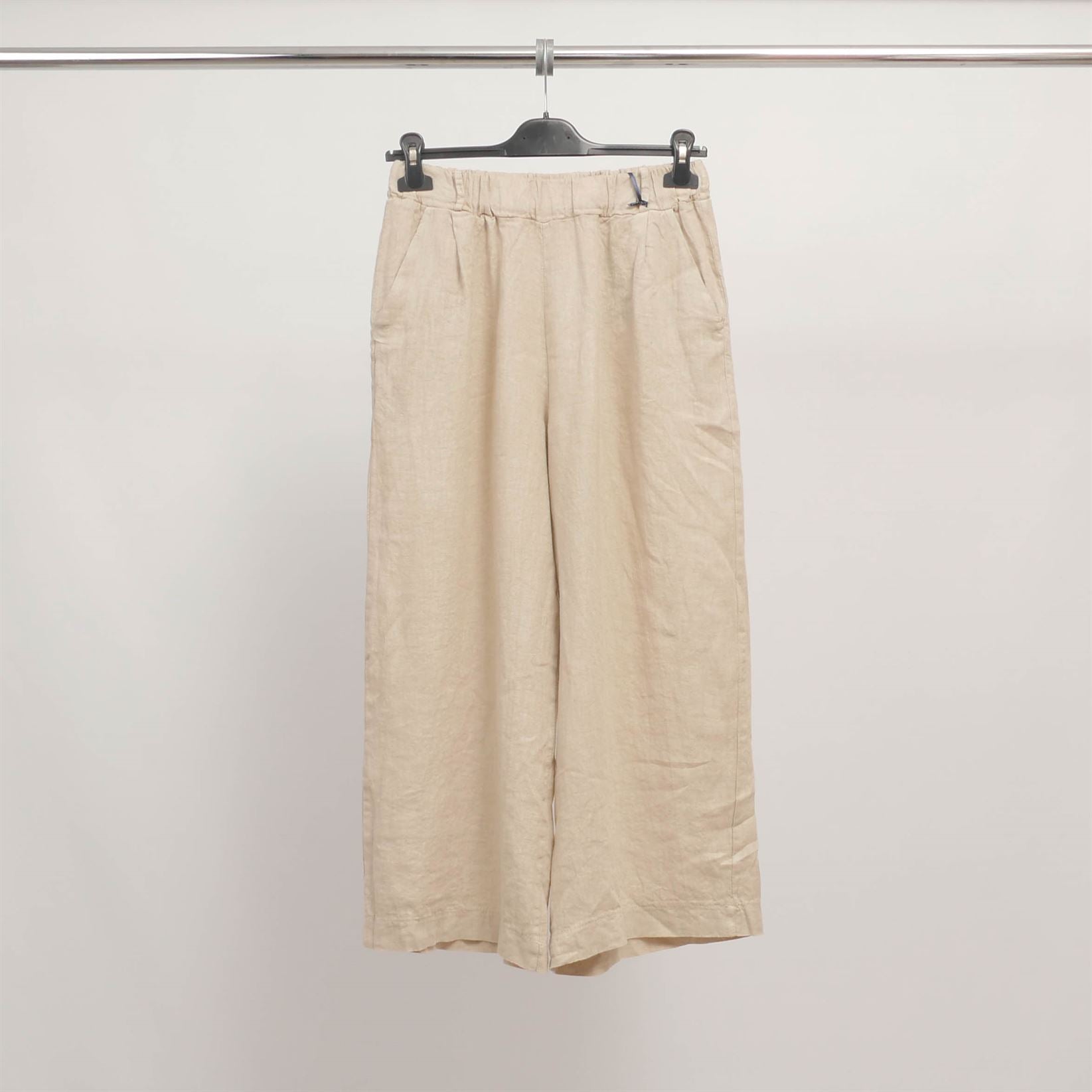 Pantalon large en lin à taille élastique  TDM38825