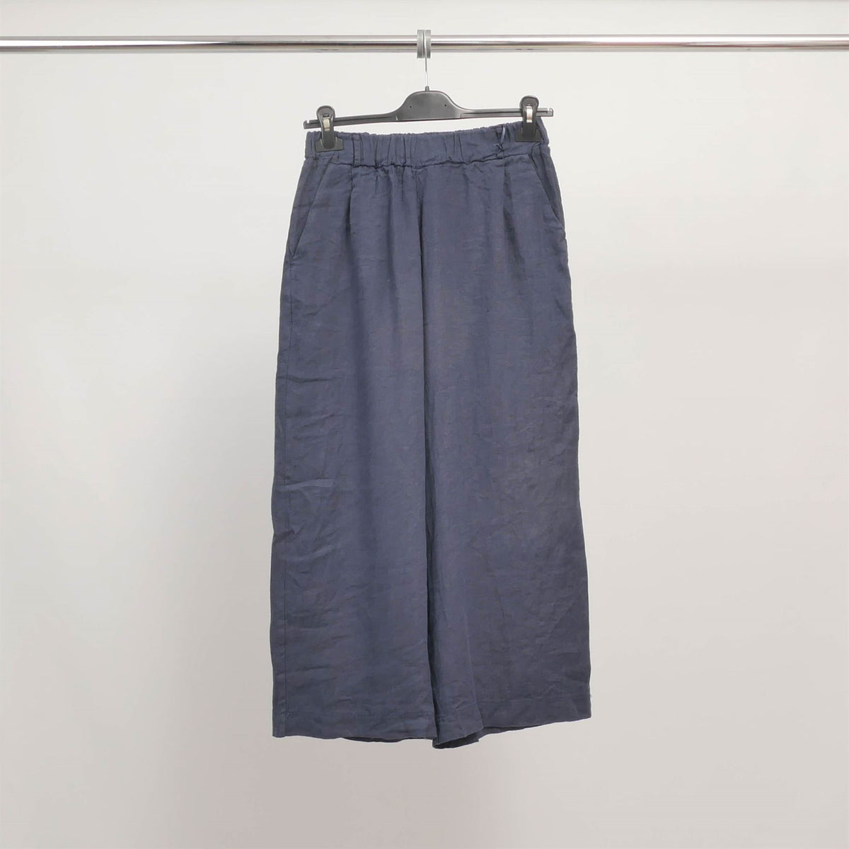 Wide leg linen trousers with elasticated waist tdm38825