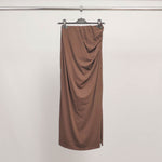 Load image into Gallery viewer, Draped midi skirt in stretch cotton TDM59723-2
