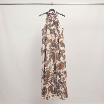 Robe longue dos nu imprimé floral TDM38724-3