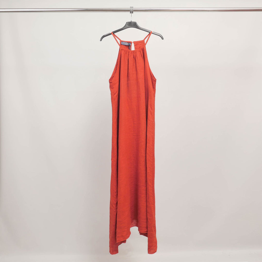 Long linen racerback dress TDMK513-9
