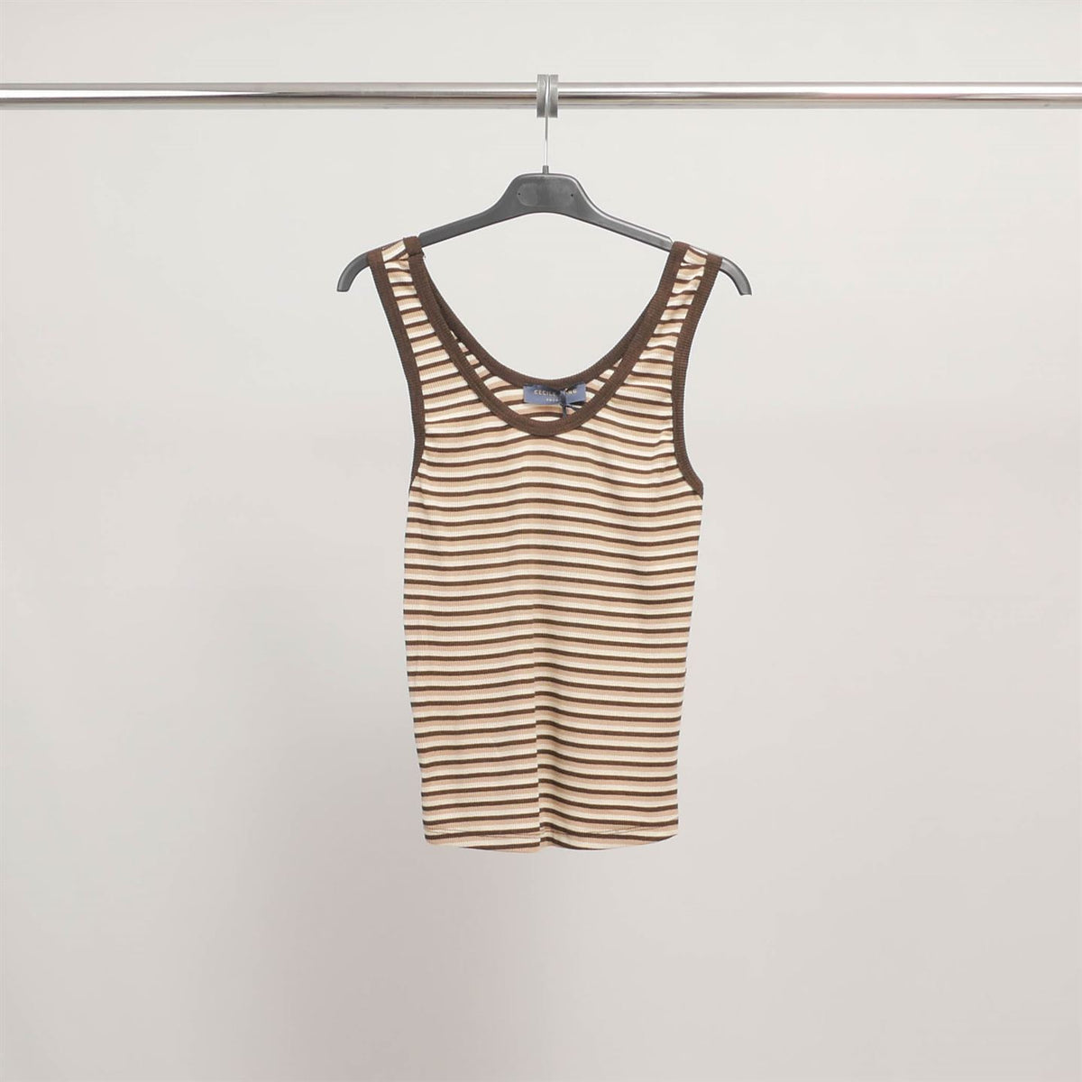 Stretch ribbed striped tank top cwm54216