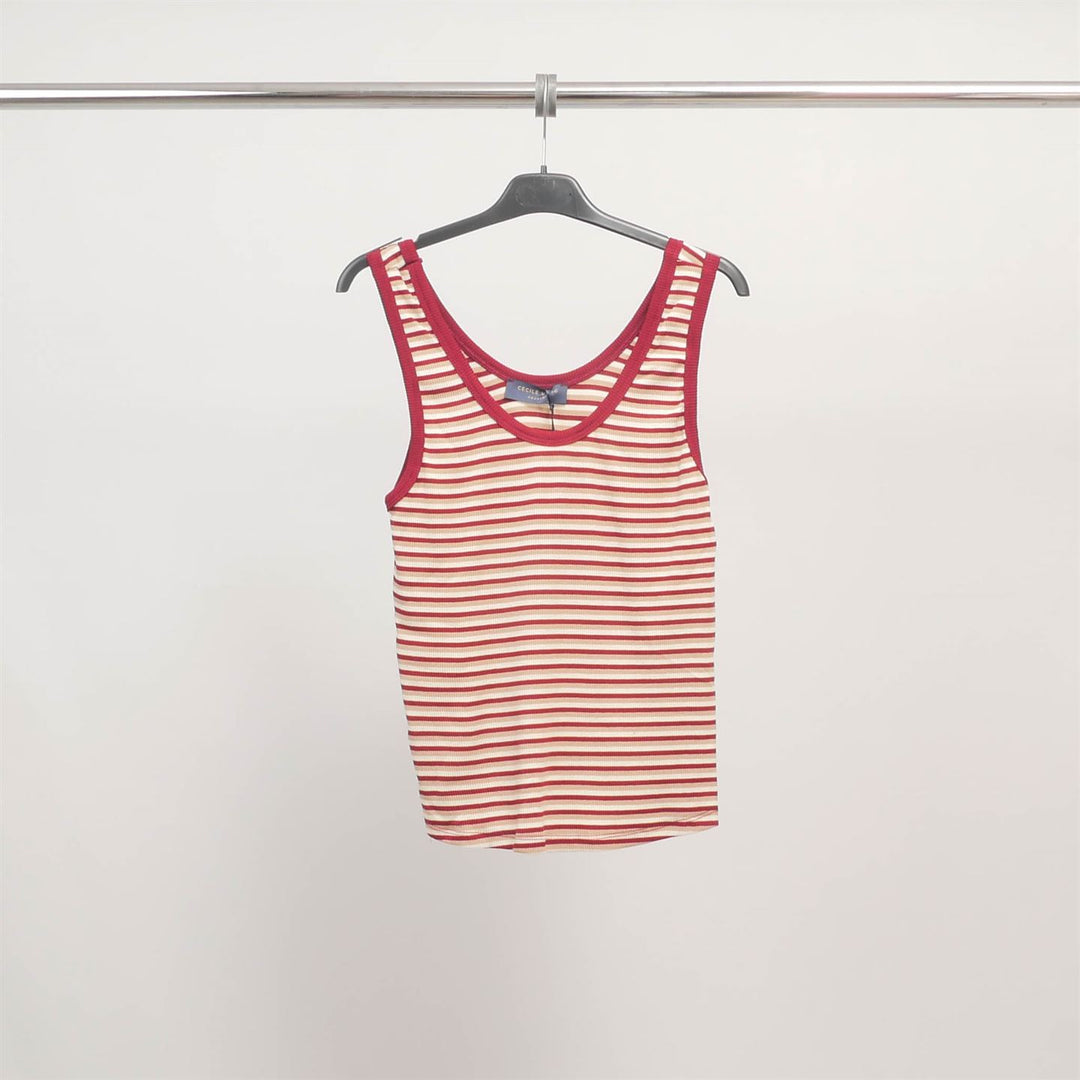 Stretch ribbed striped tank top CWM54216