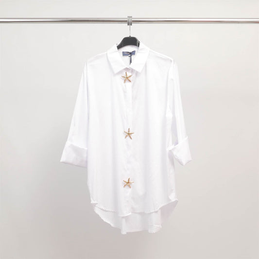 Chemise ornée boutons étoile de mer  TDM50320-18