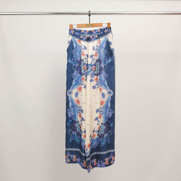 Pantalon fluide imprimé foulard satiné  KD9088VS-8