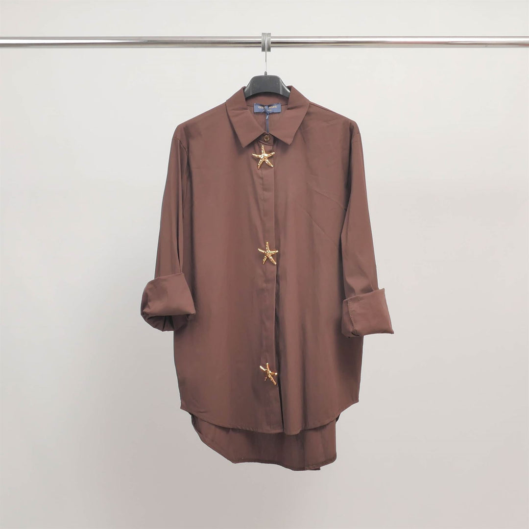 Shirt adorned with starfish buttons TDM50320-18