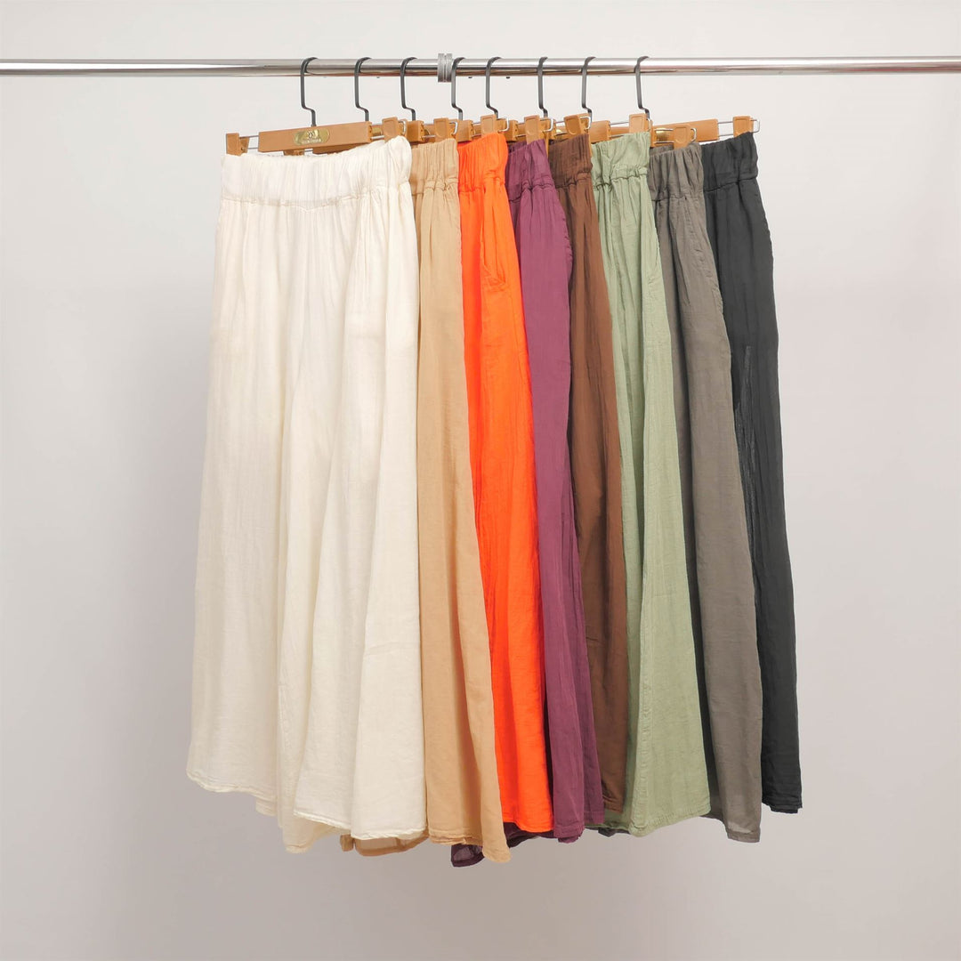 Wide-leg cotton trousers, one size fits all DB14576
