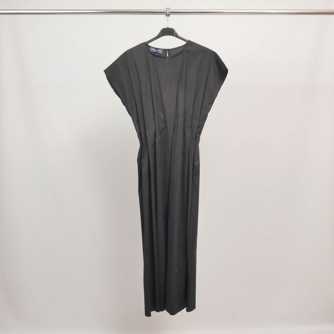 Flowy short-sleeved dress in stretch cotton TDM56925