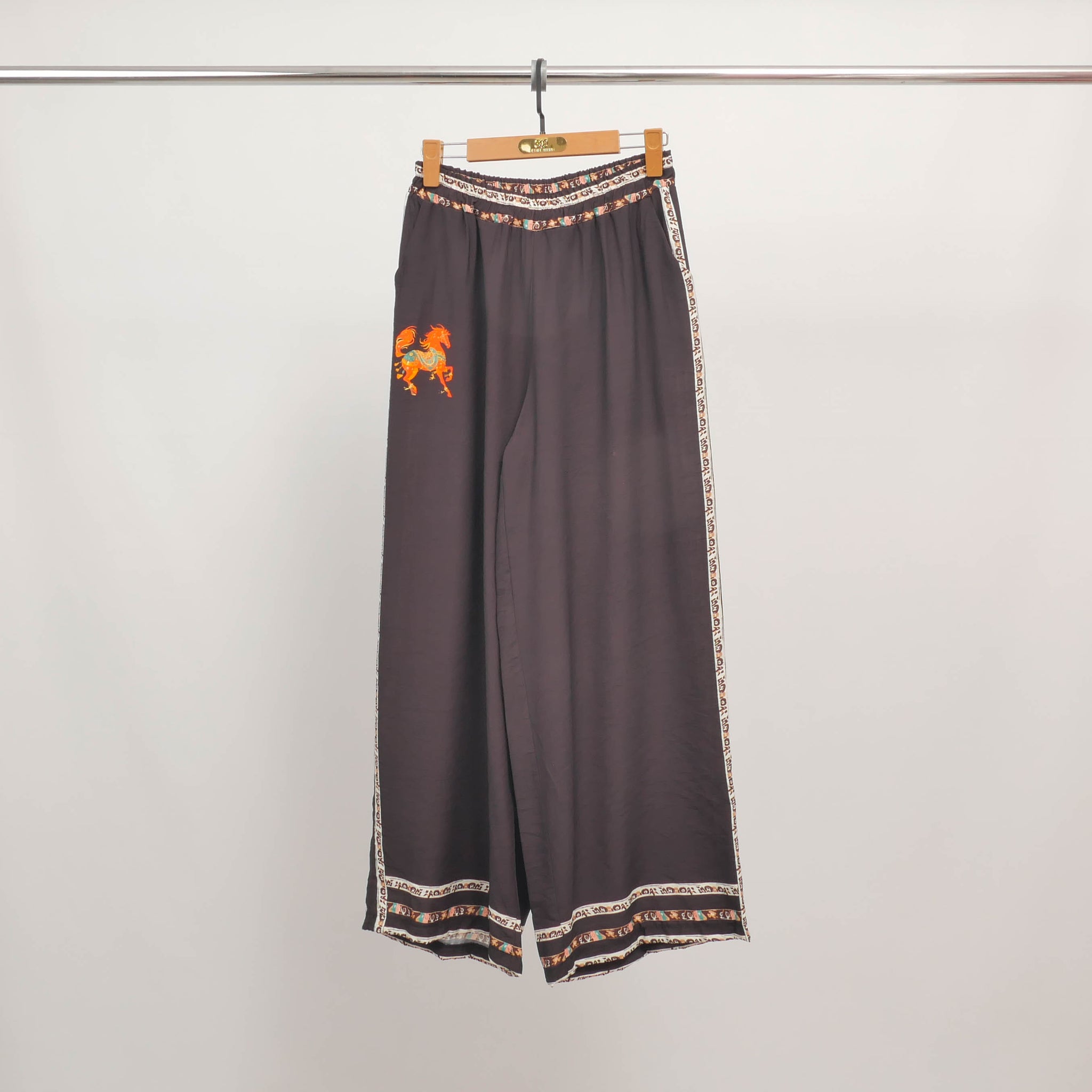 Pantalon large imprimé cheval taille unique  KD9088VT-9