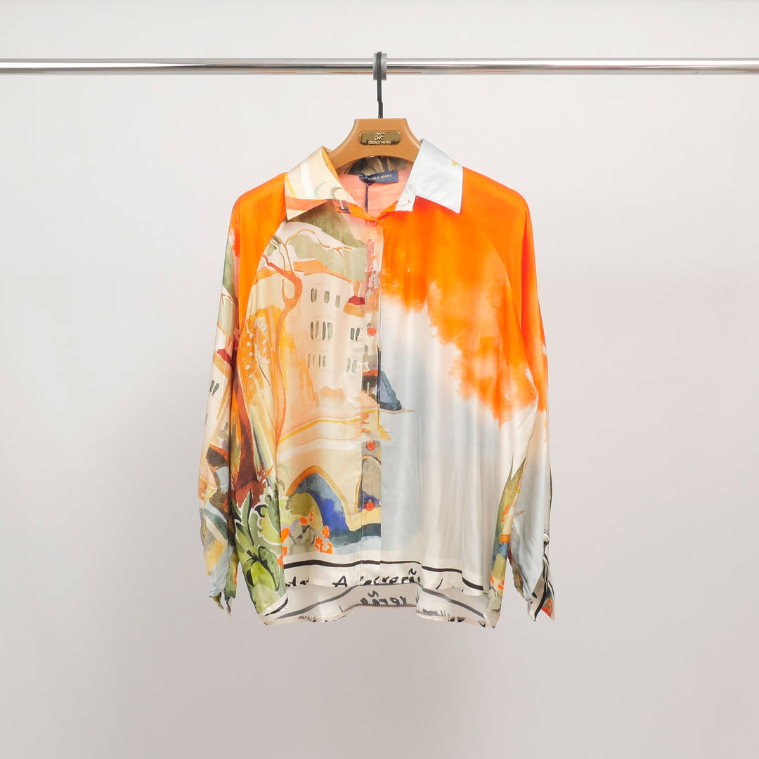 Fluid watercolor print tunic KD9905VS-22