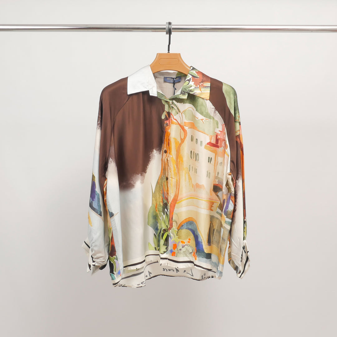 Fluid watercolor print tunic KD9905VS-22