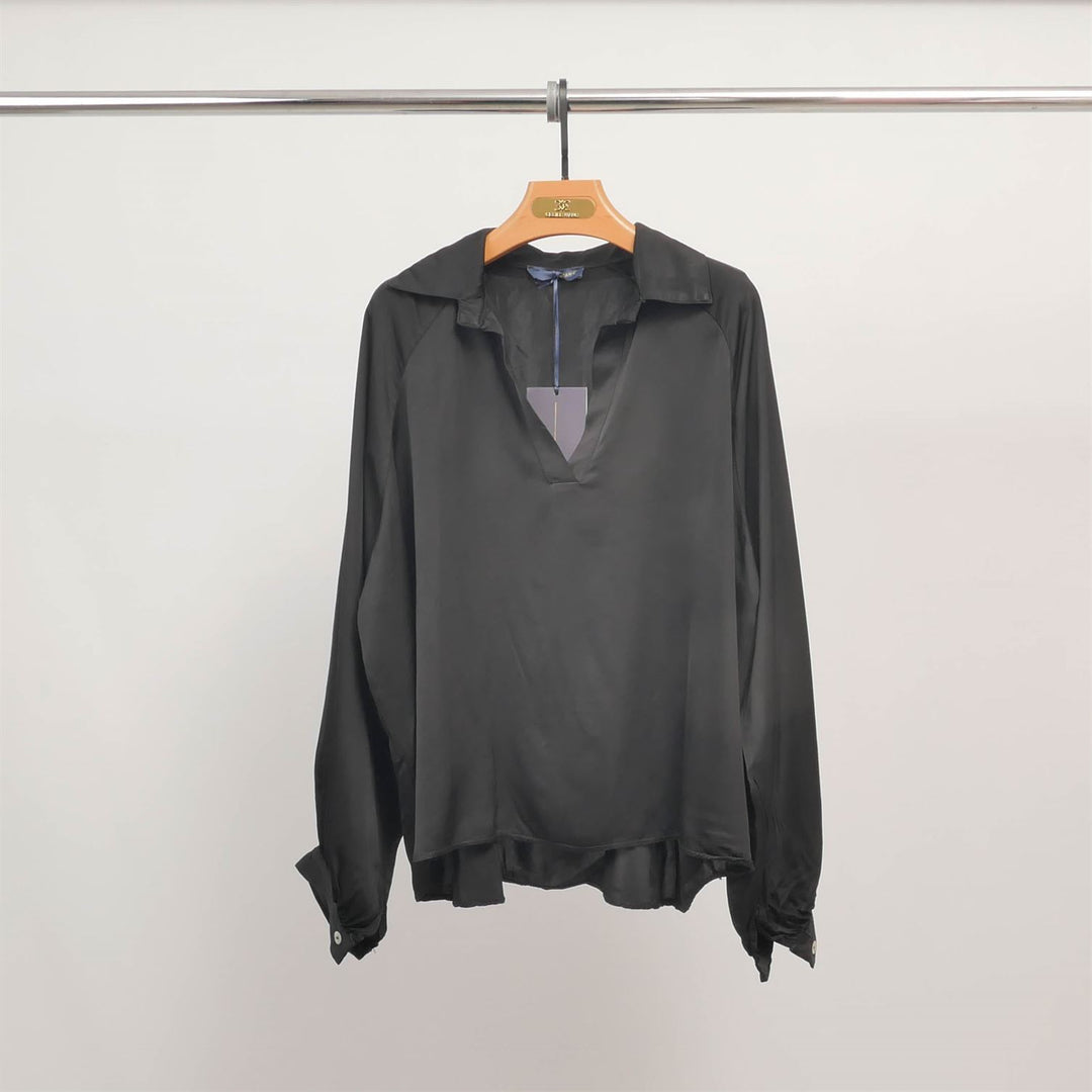 Flowy V-neck tunic with long sleeves KD7365VS-24