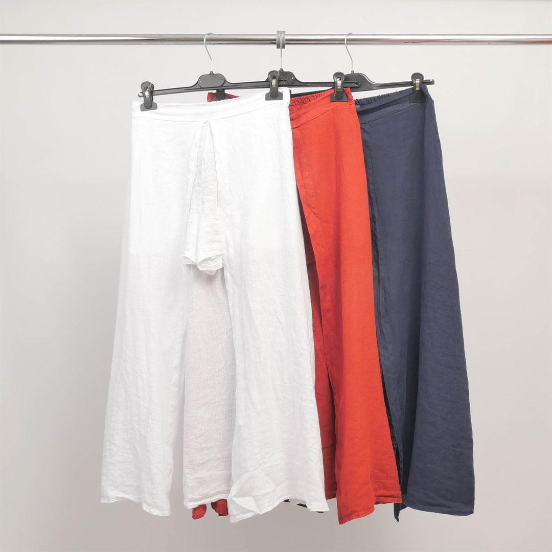 Short jupe en lin fendu devant TDM58025