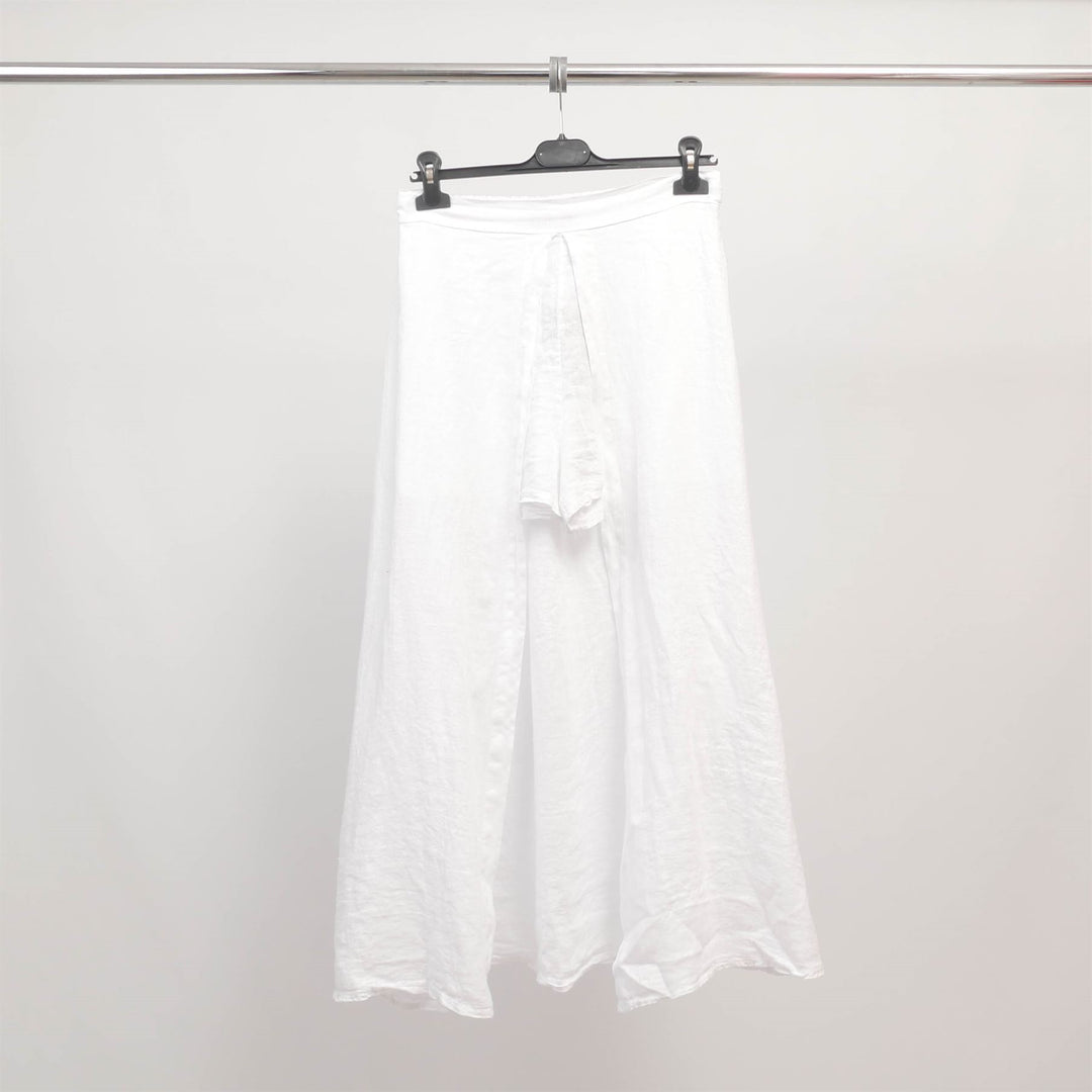 Short jupe en lin fendu devant TDM58025