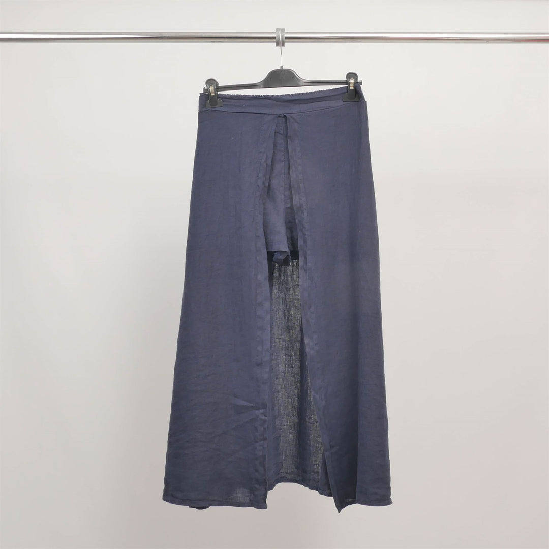 Short jupe en lin fendu devant TDM58025