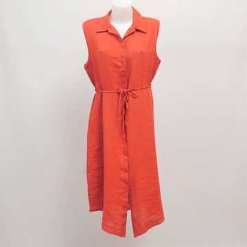 Robe chemise sans manches en lin TDM58225